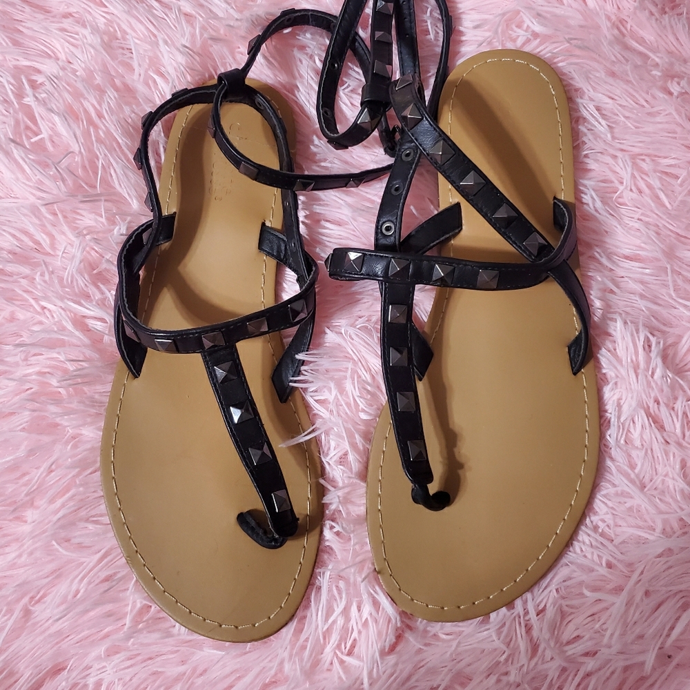 NWOT Studded Black Sandals